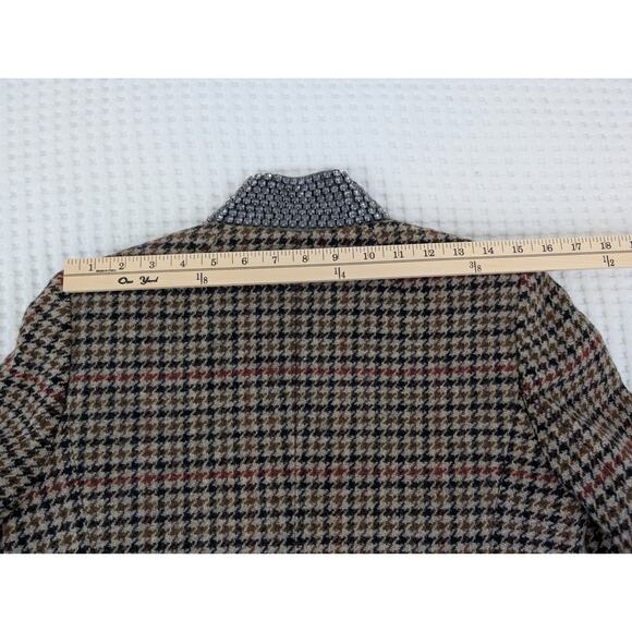 J.Crew Regent houndstooth jewel embellished collar blazer sz 8 - Picture 16 of 16